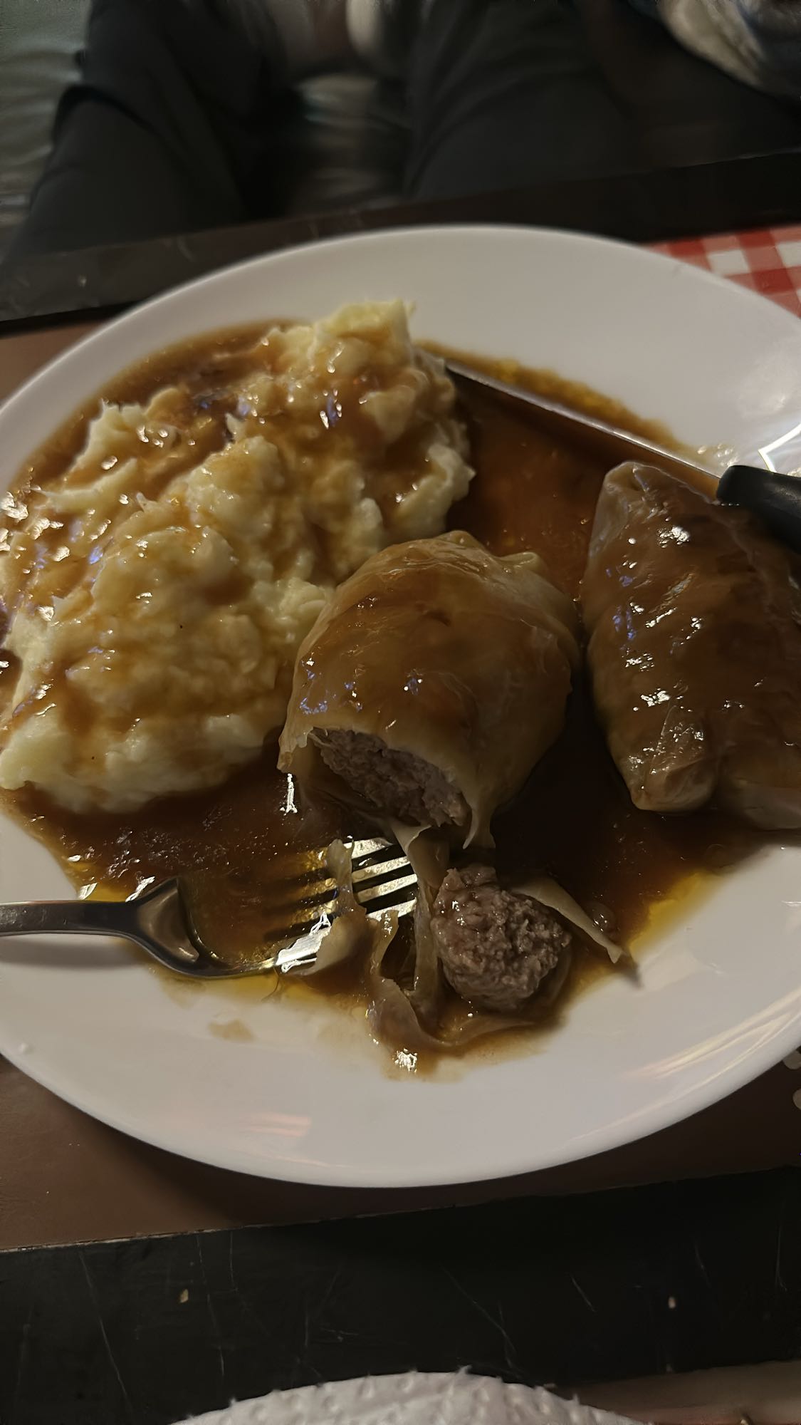 Gevulde koolrolletjes met puree