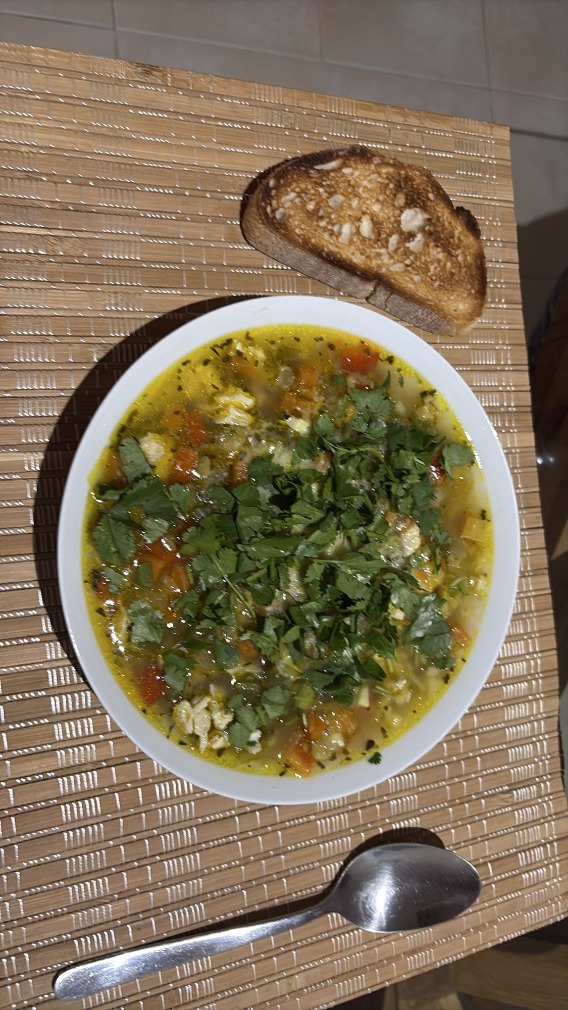 Chicken Veggie Soup & Toast