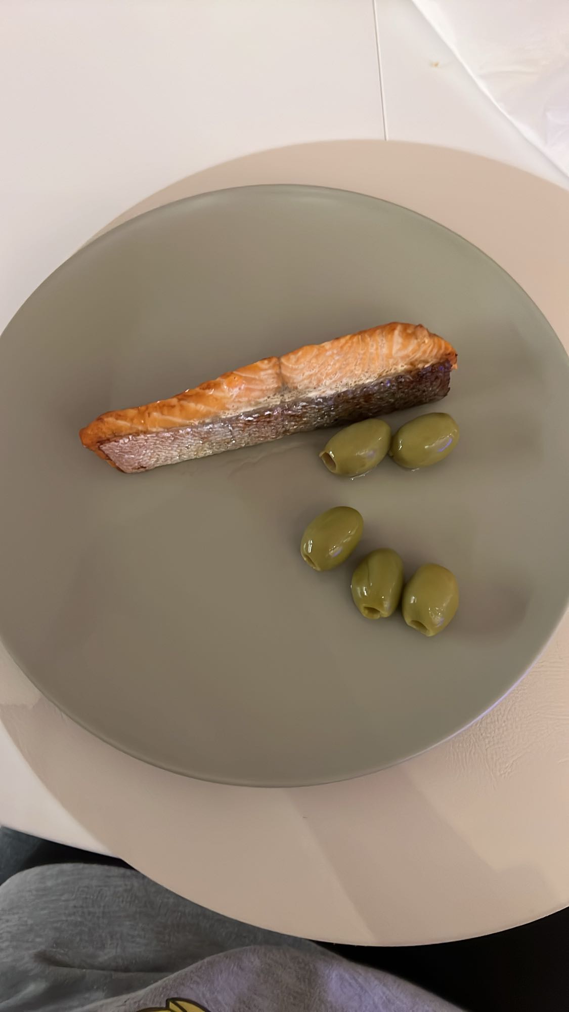 Salmon and green olives