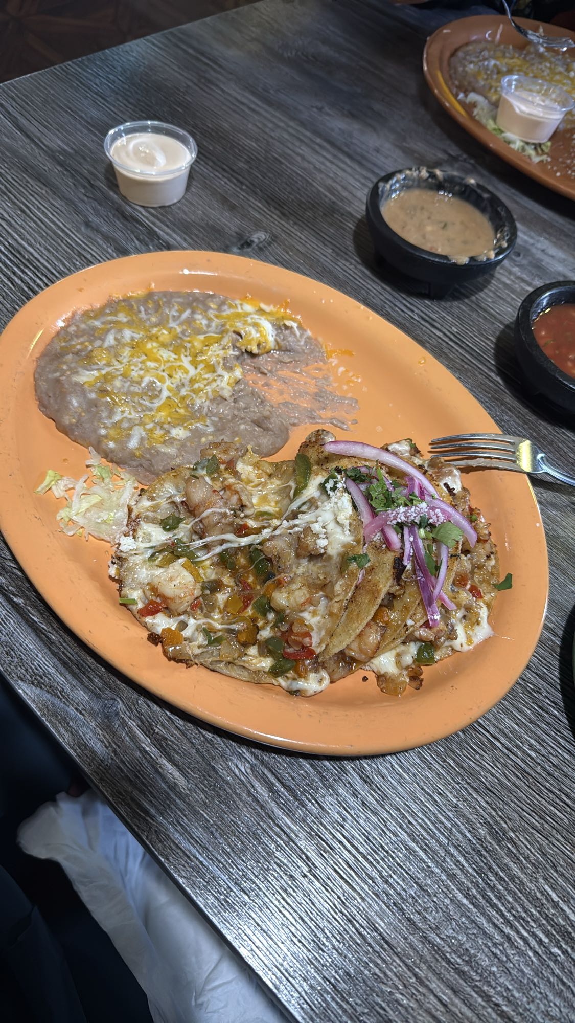 Shrimp Tacos with Beans