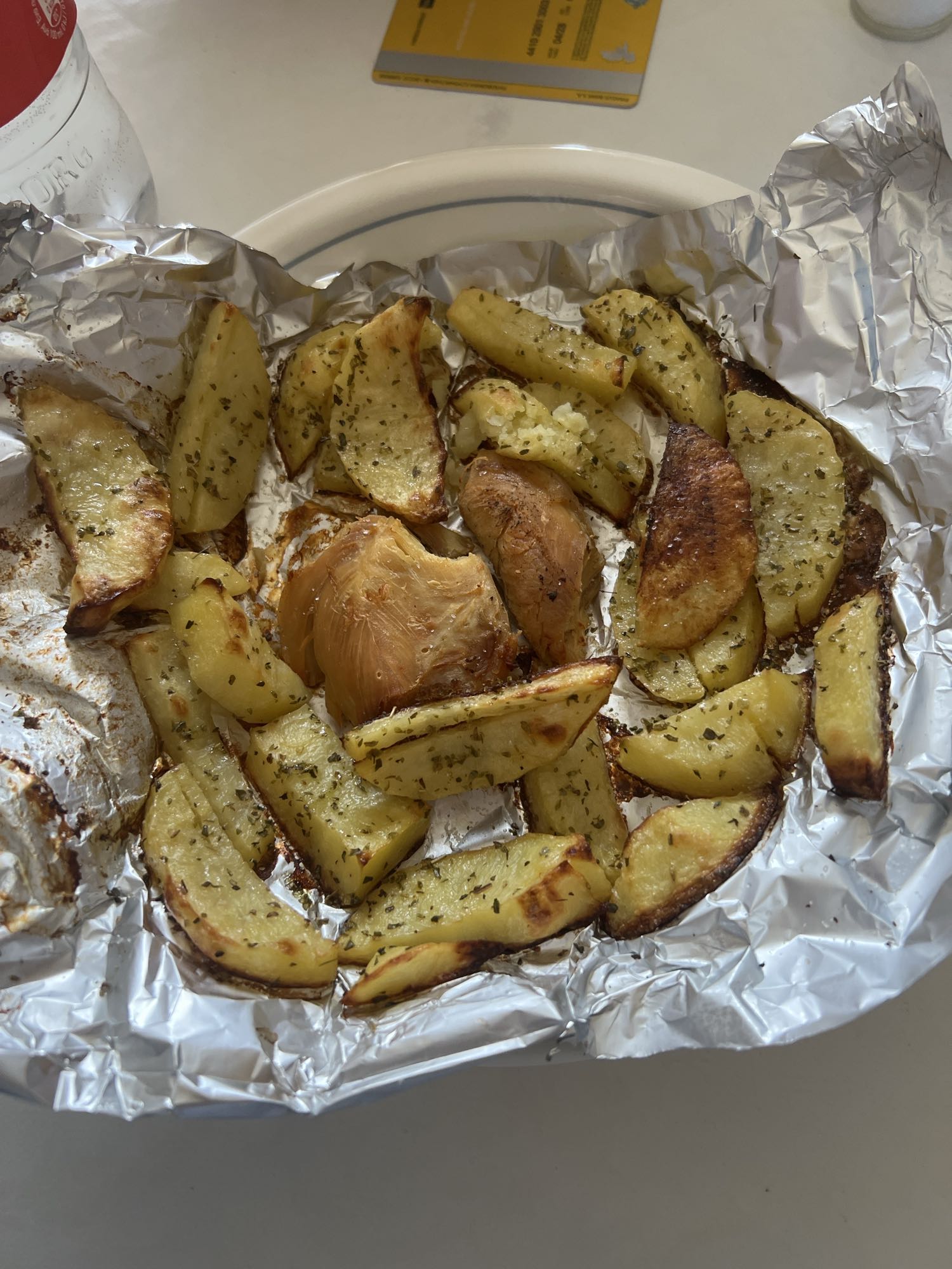 Baked chicken and potatoes