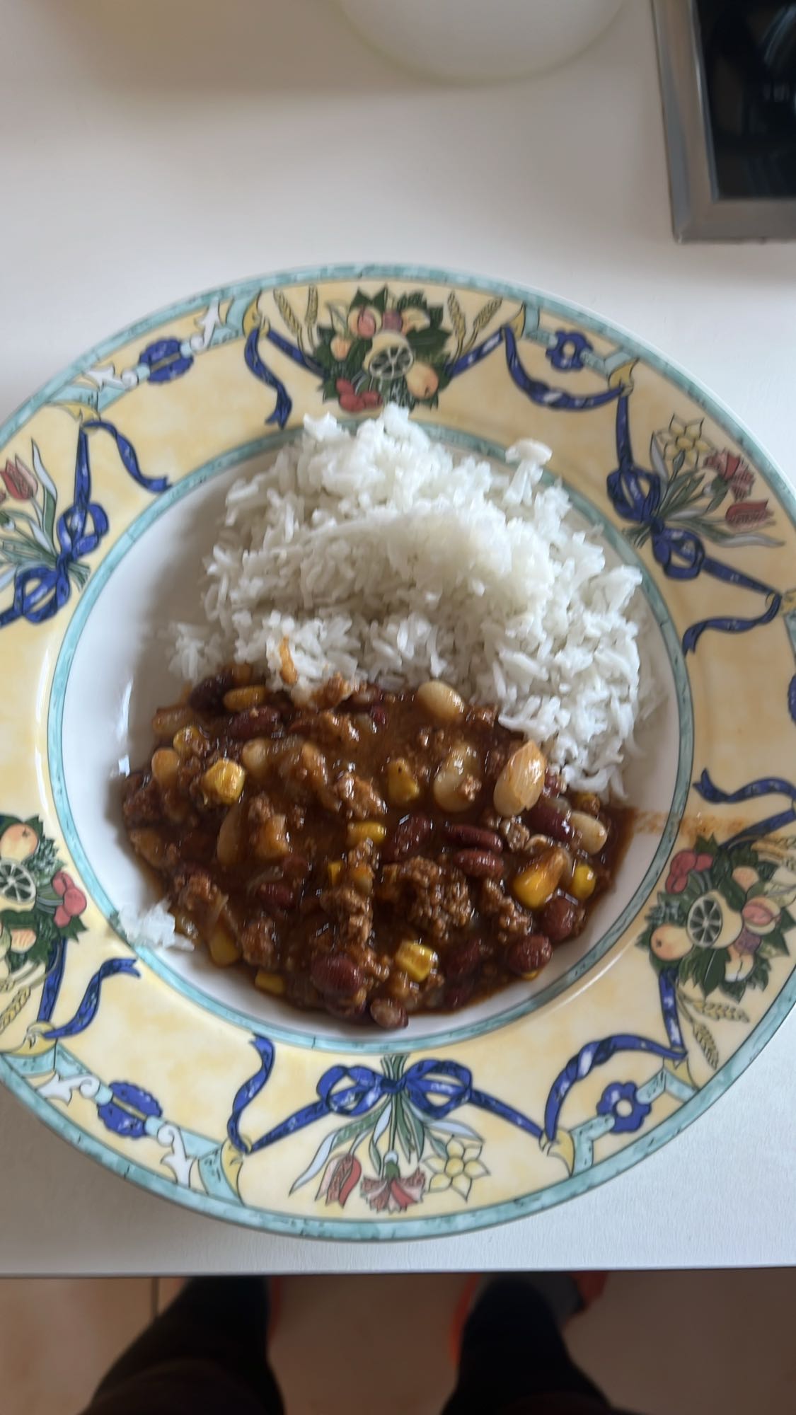 Reis mit Chili con Carne