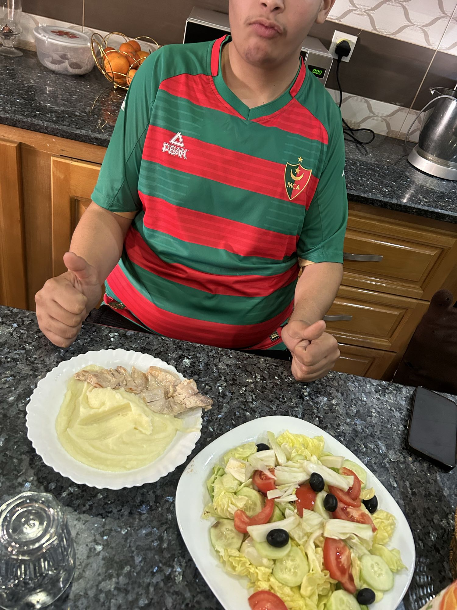 Purée et salade fraîche