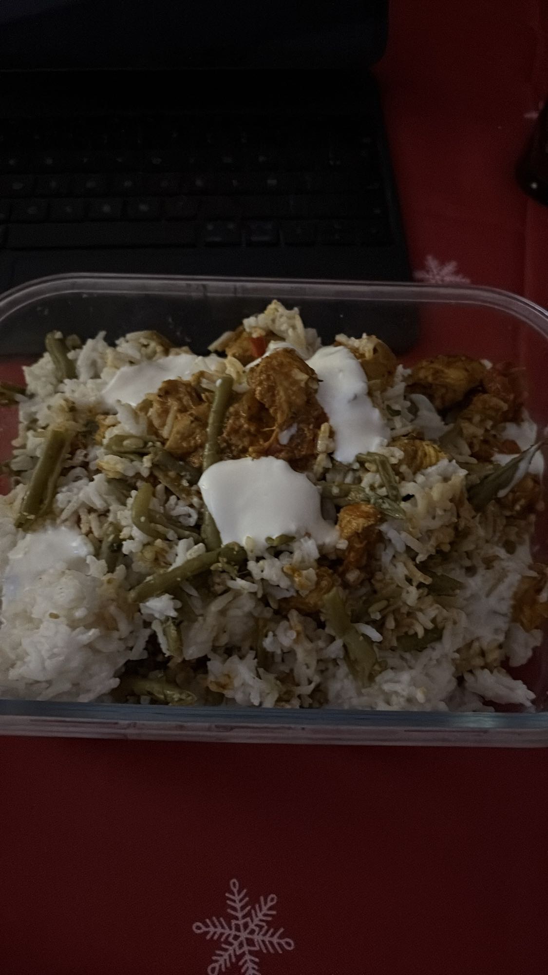 Riz au poulet et haricots