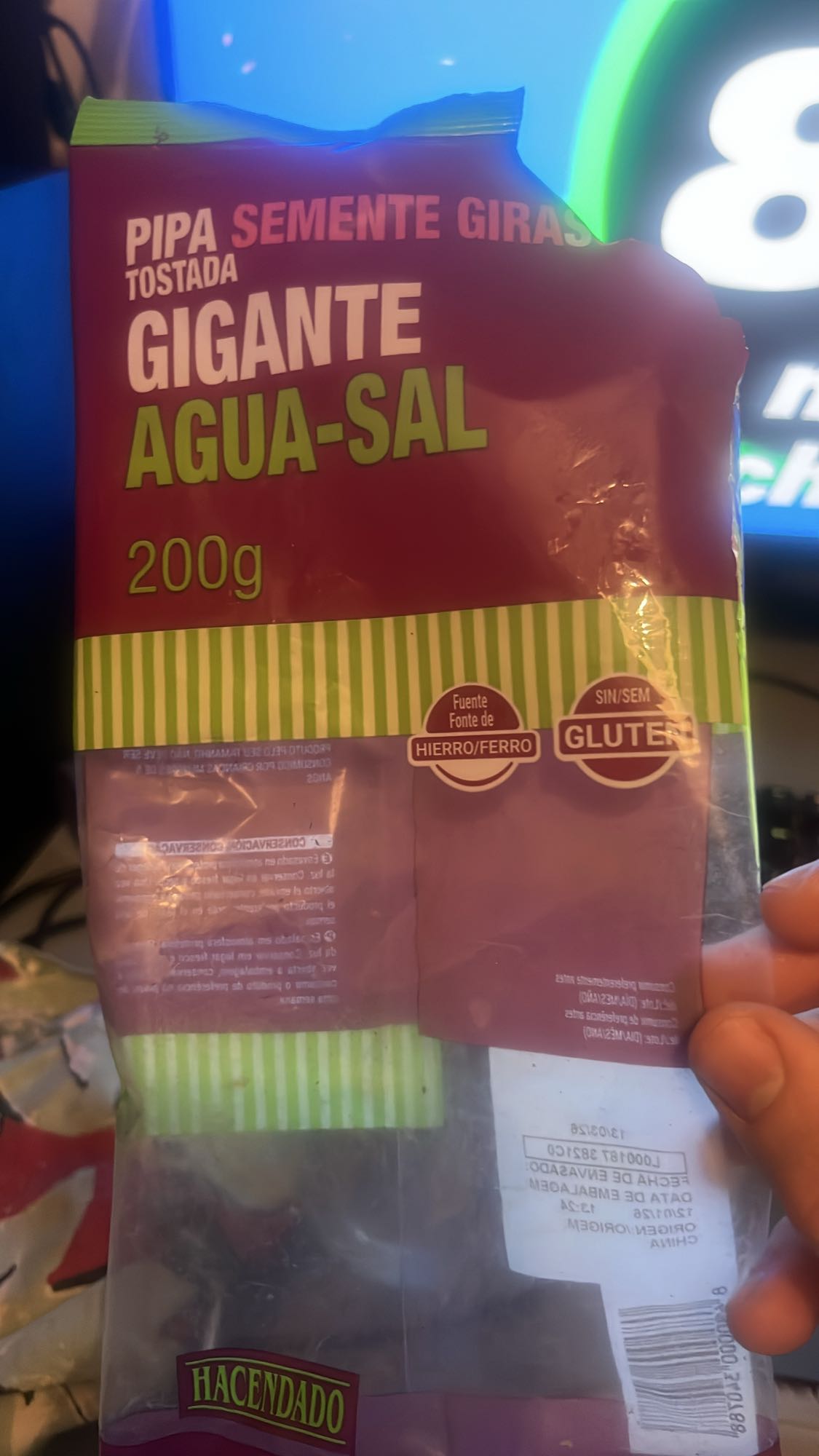 Pipas de girasol saladas