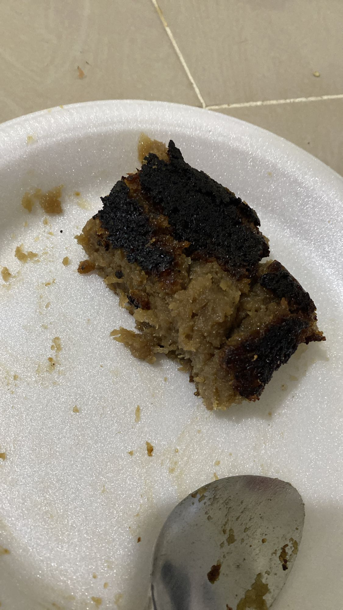 pastel de plátano quemado