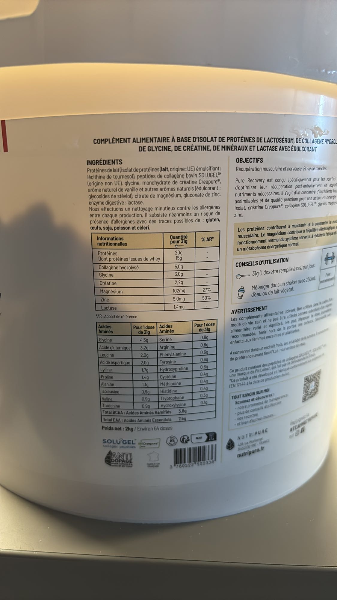 Shake protéiné recovery