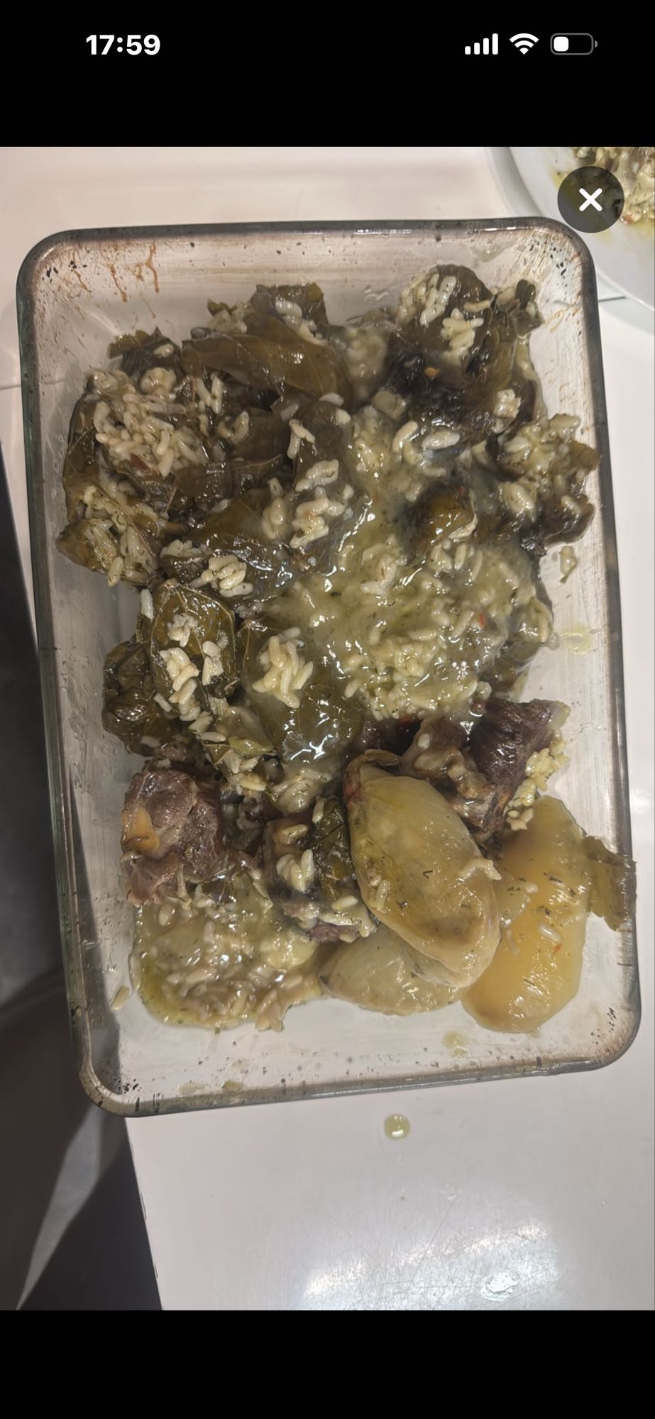 Fyllda vinblad med ris