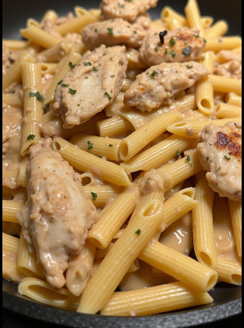 Pâtes au poulet crémeux