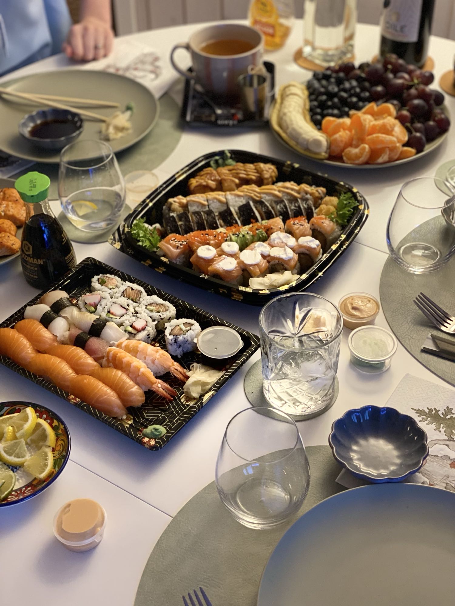 Sushi and Fruit Platter