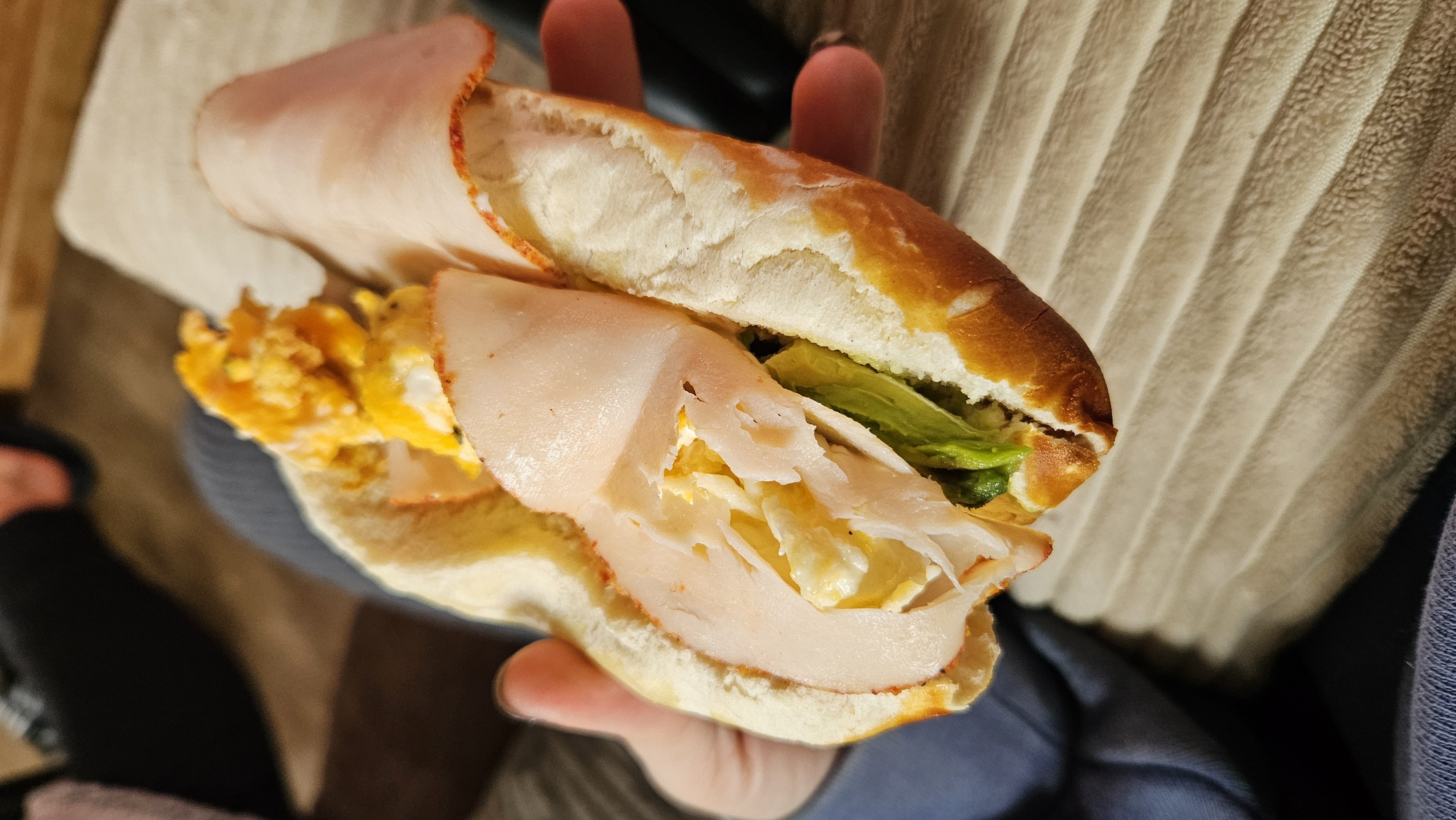 Kalkoen sandwich met ei