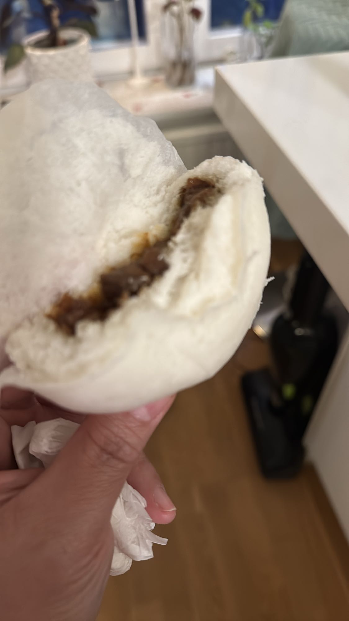 Ångad bao med köttfyllning