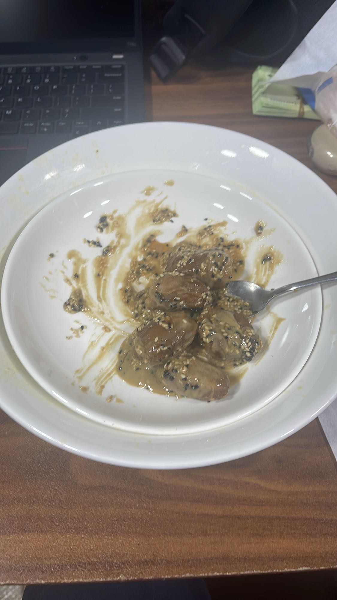 Dates with tahini and seeds