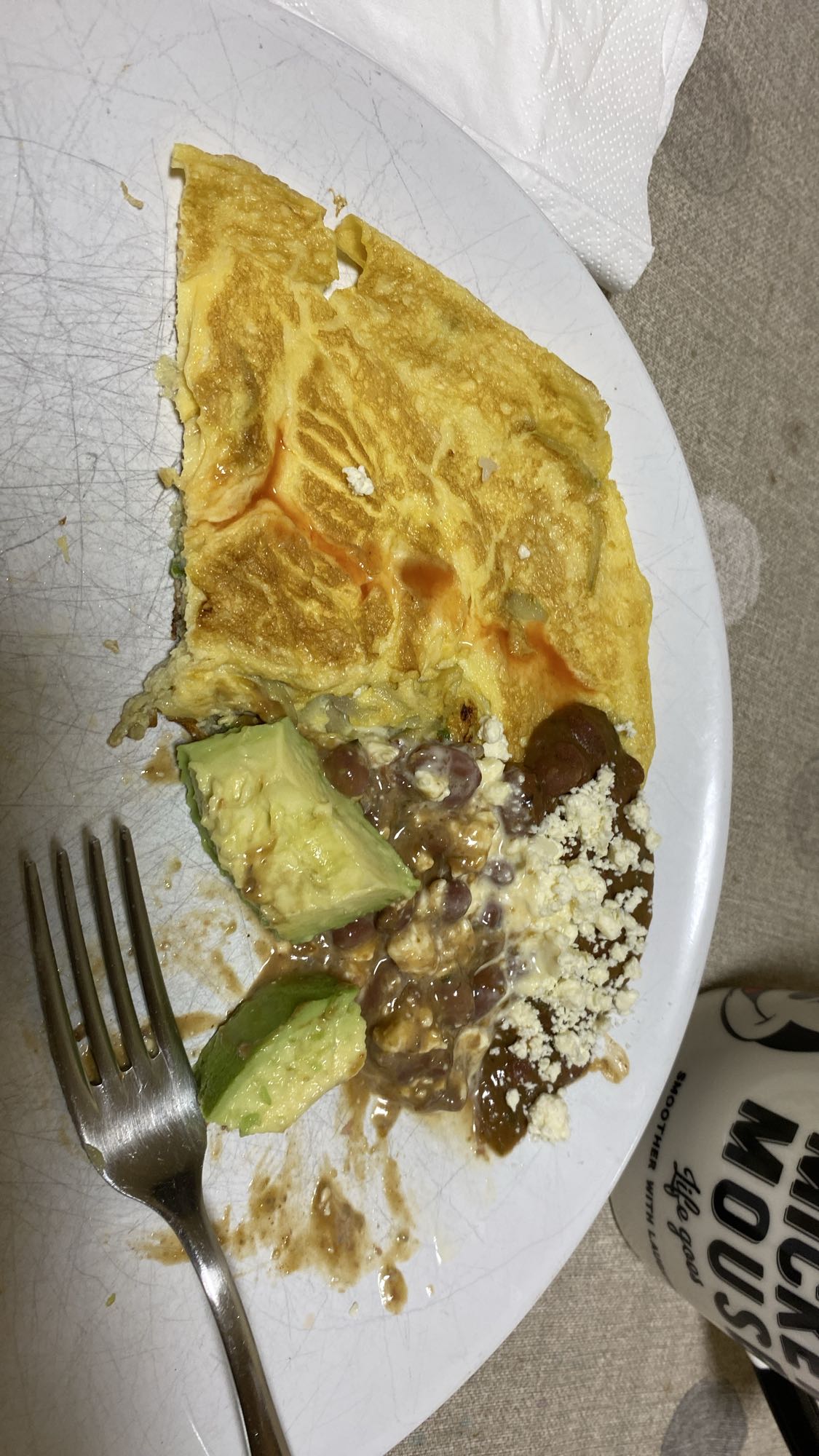 Omelette con frijoles
