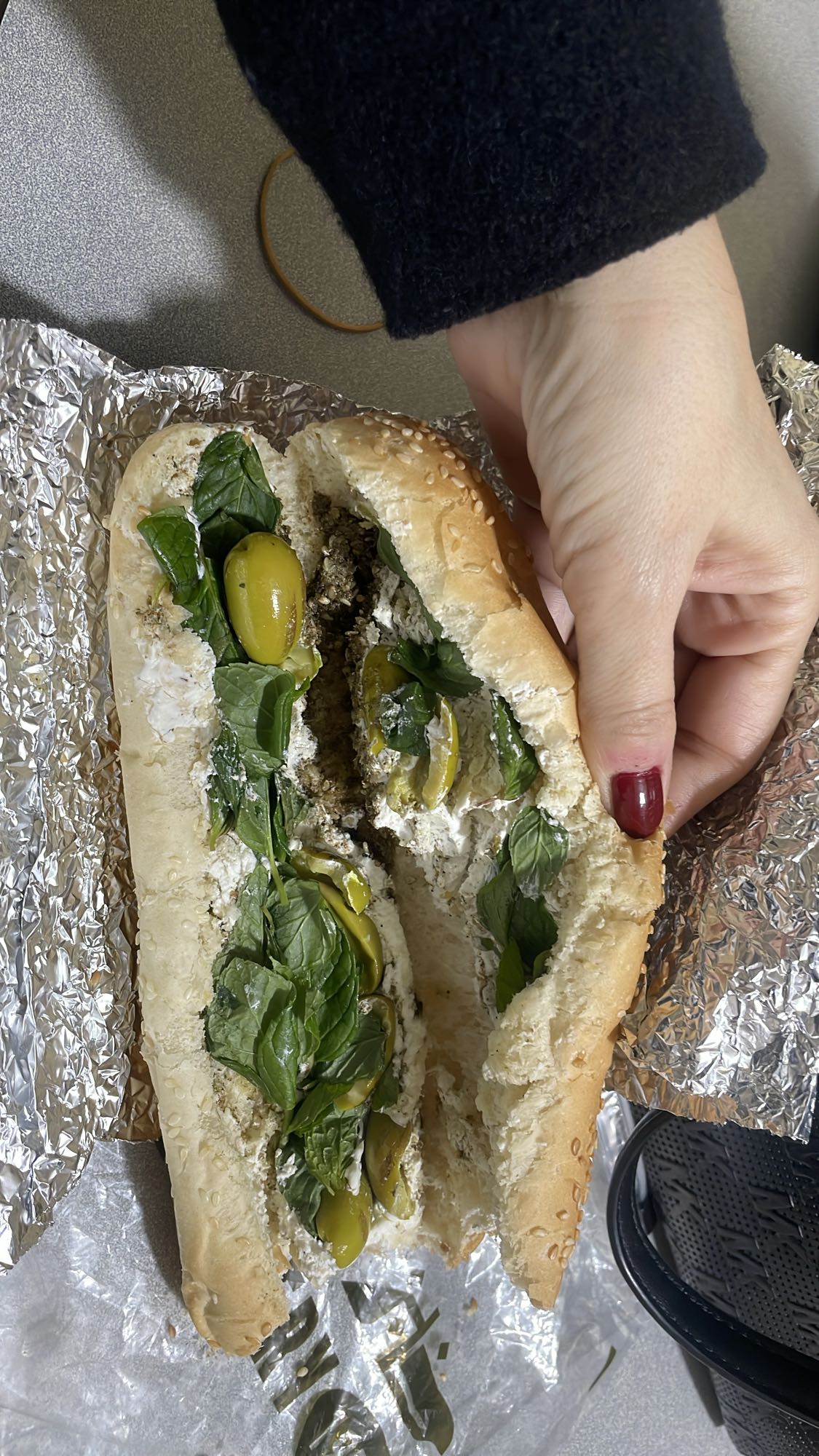 Labneh Olive Sandwich