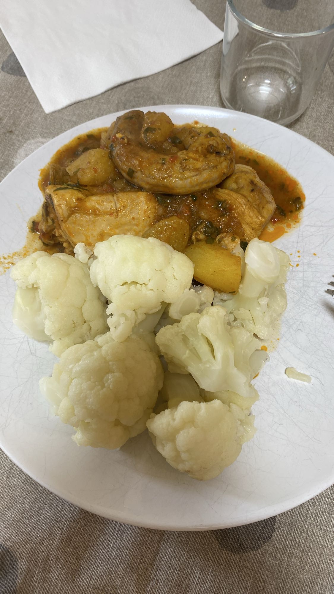 Pollo con coliflor