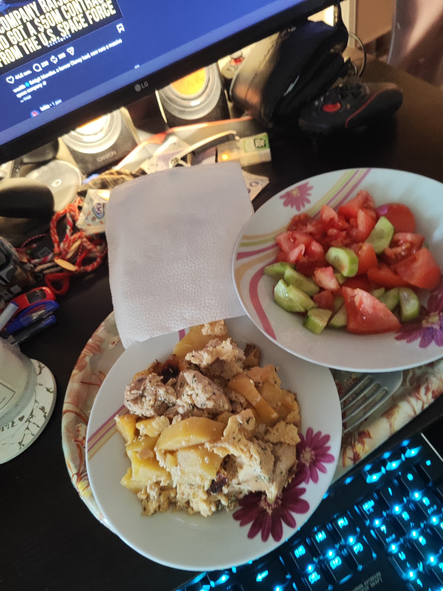 Chicken potato bake & salad