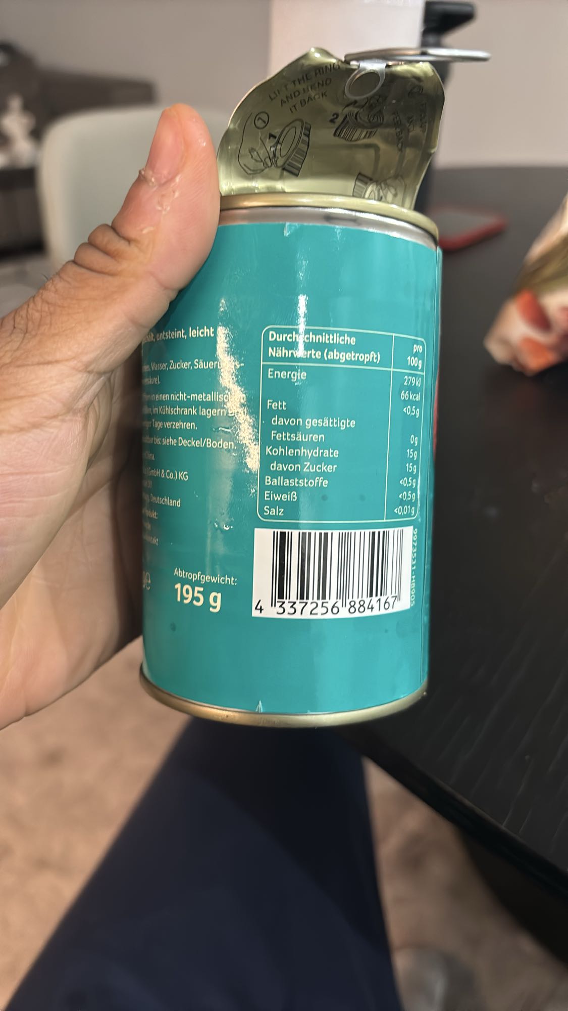 Fruits en conserve sucrés