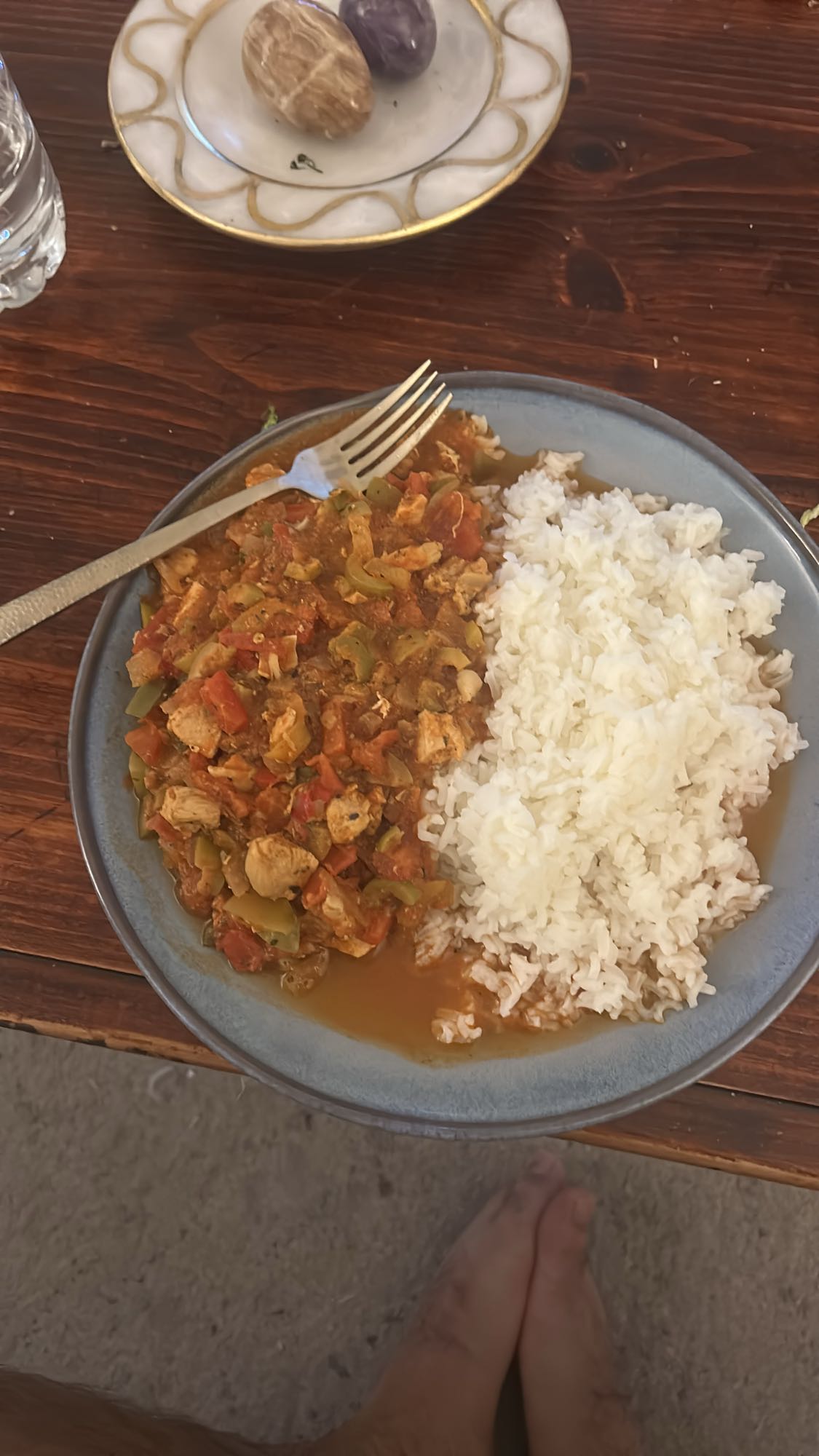 Riz et poulet aux légumes