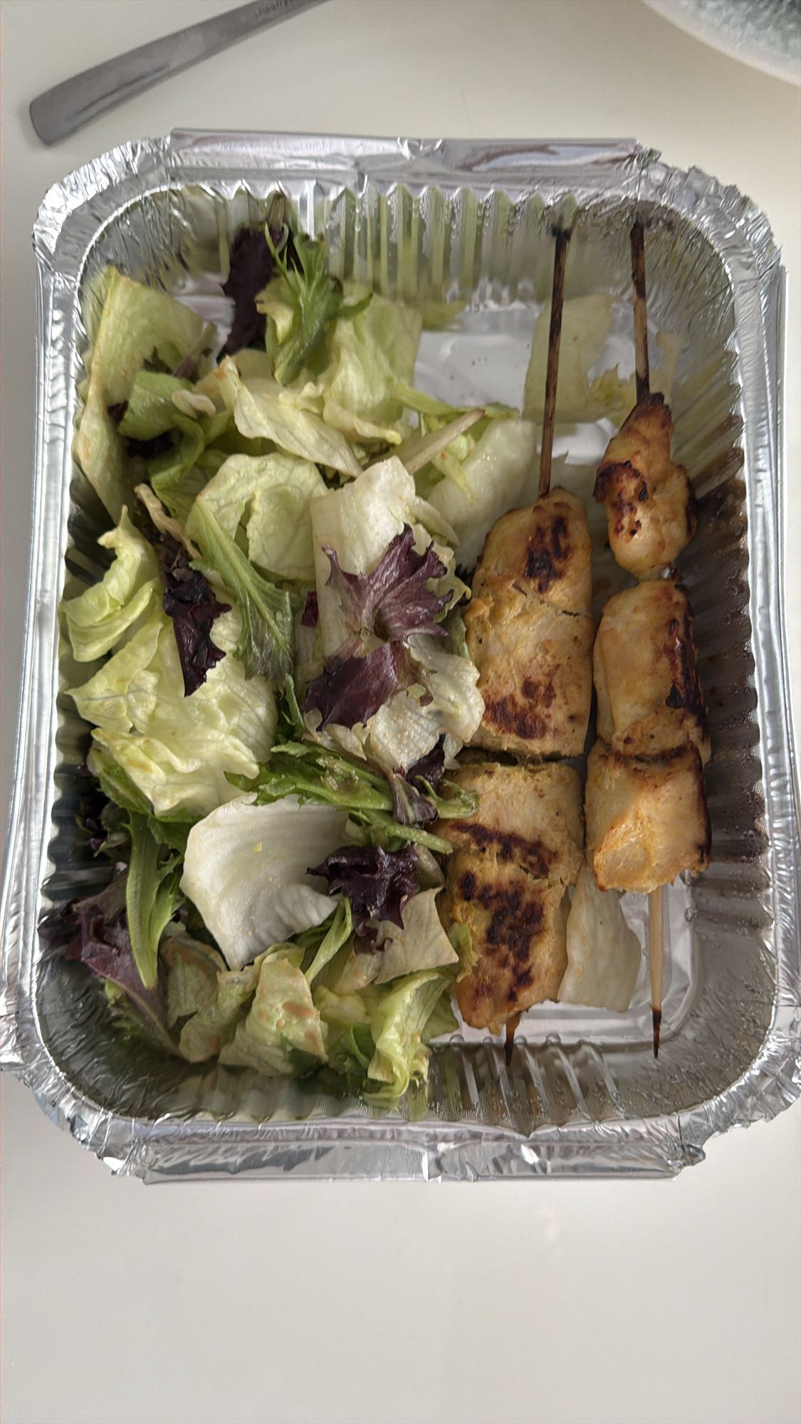 Chicken Skewers with Salad