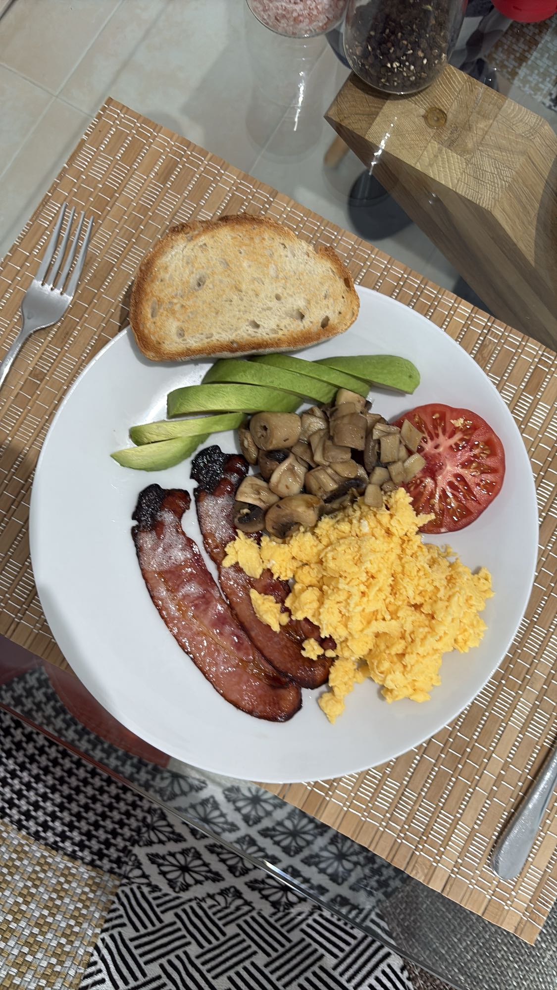 Bacon Egg Avocado Plate