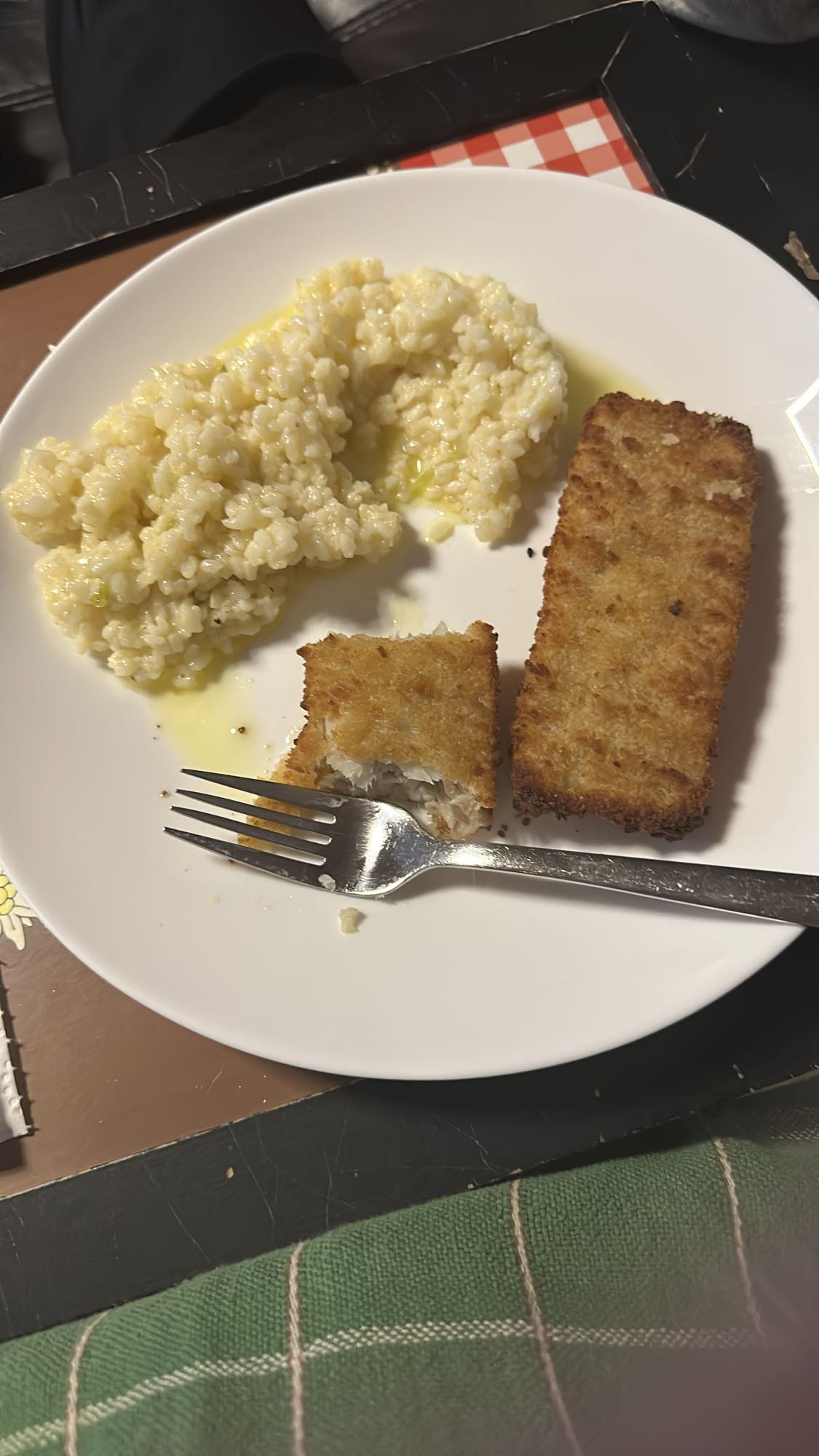Risotto con filete de pescado