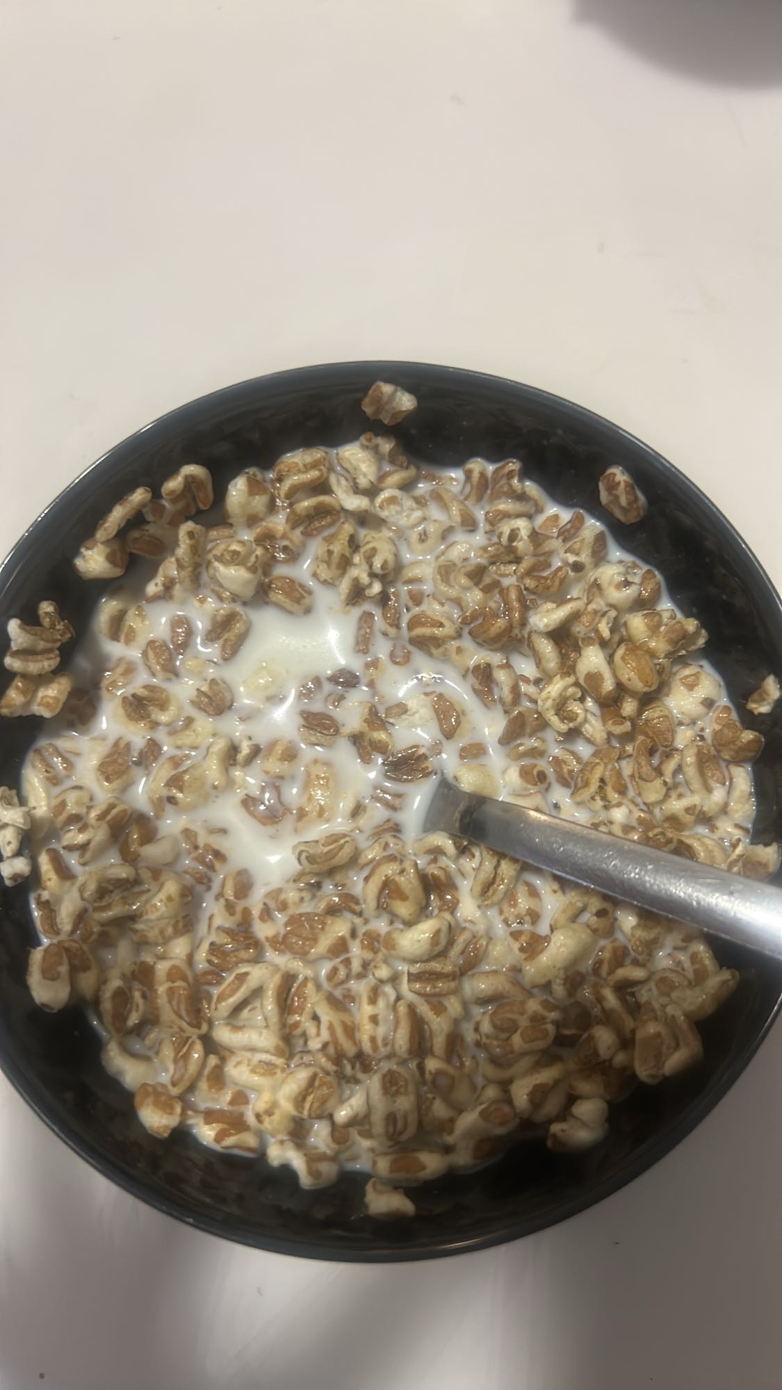 Puffed wheat with milk
