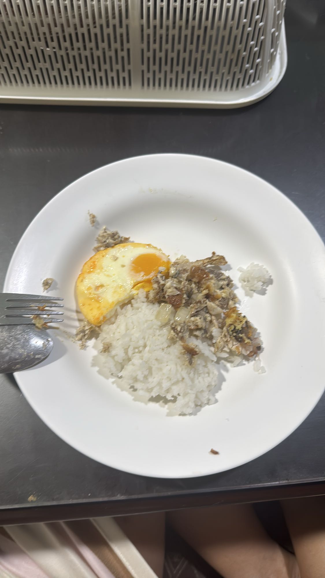 Egg, rice and fish