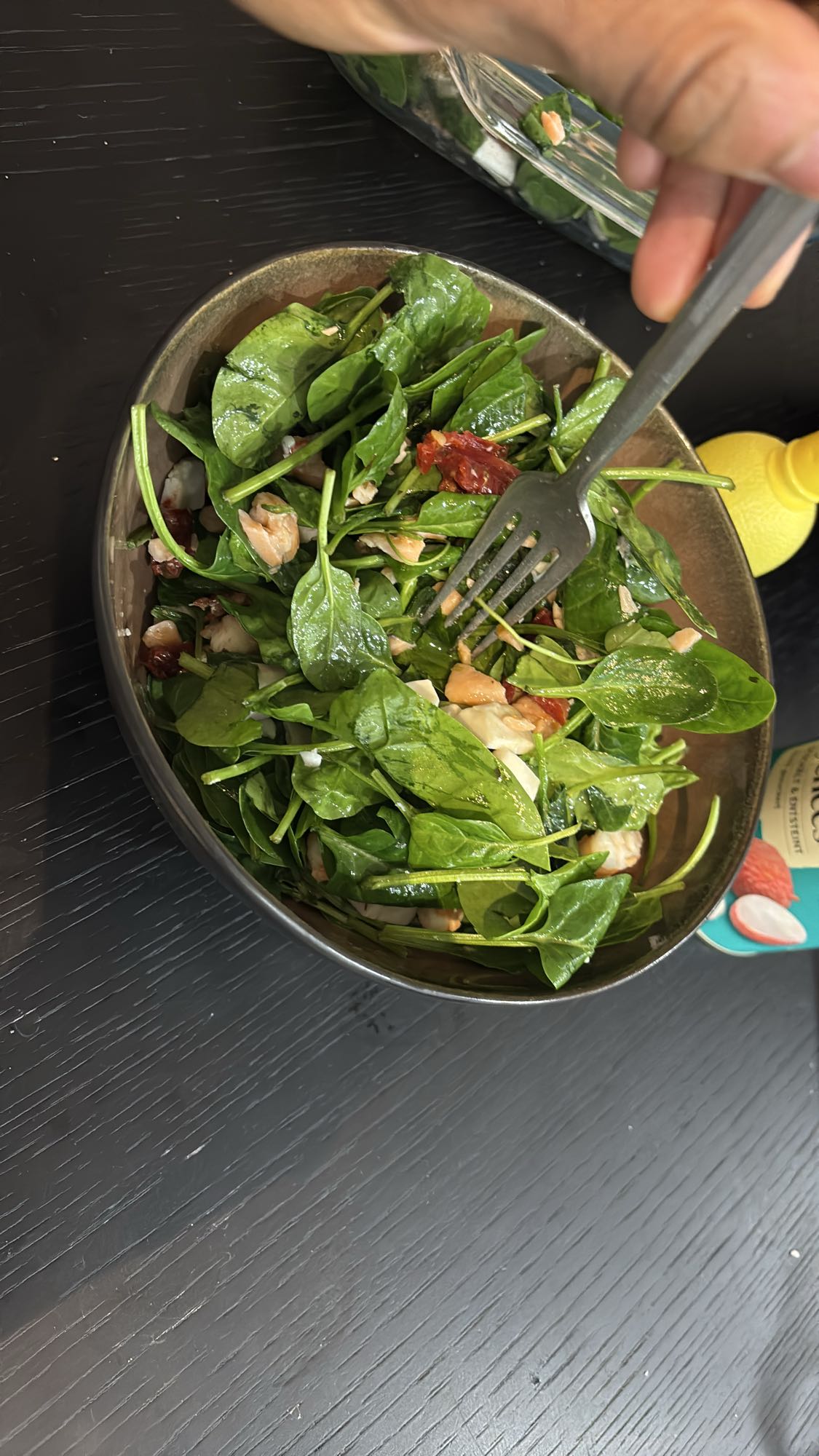 Salade épinards poulet