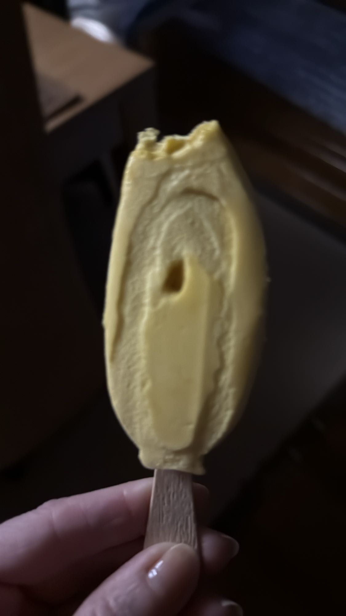 Vanille ijsje op stokje