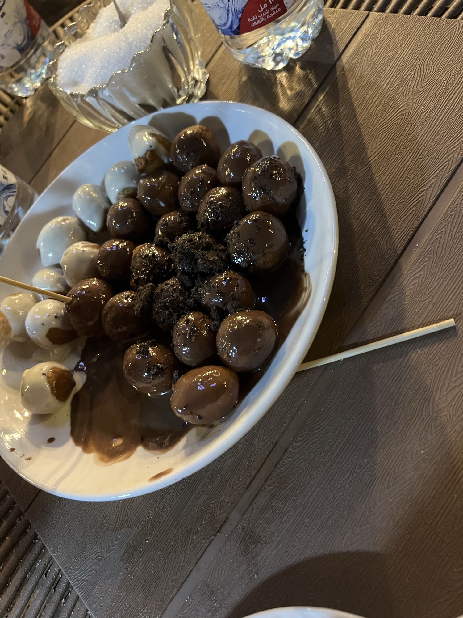 Chocolate covered dough balls