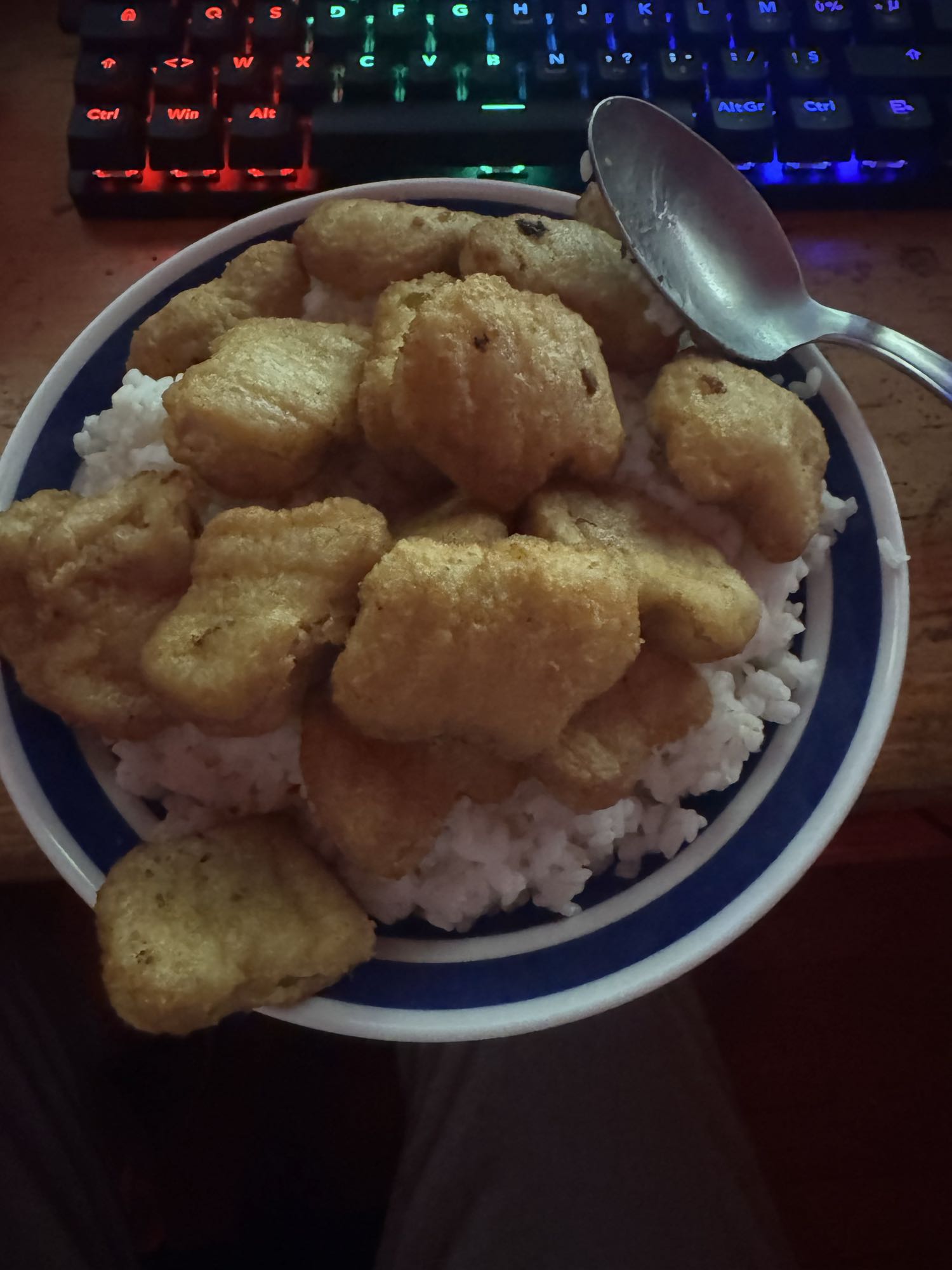 Nuggets de poulet et riz