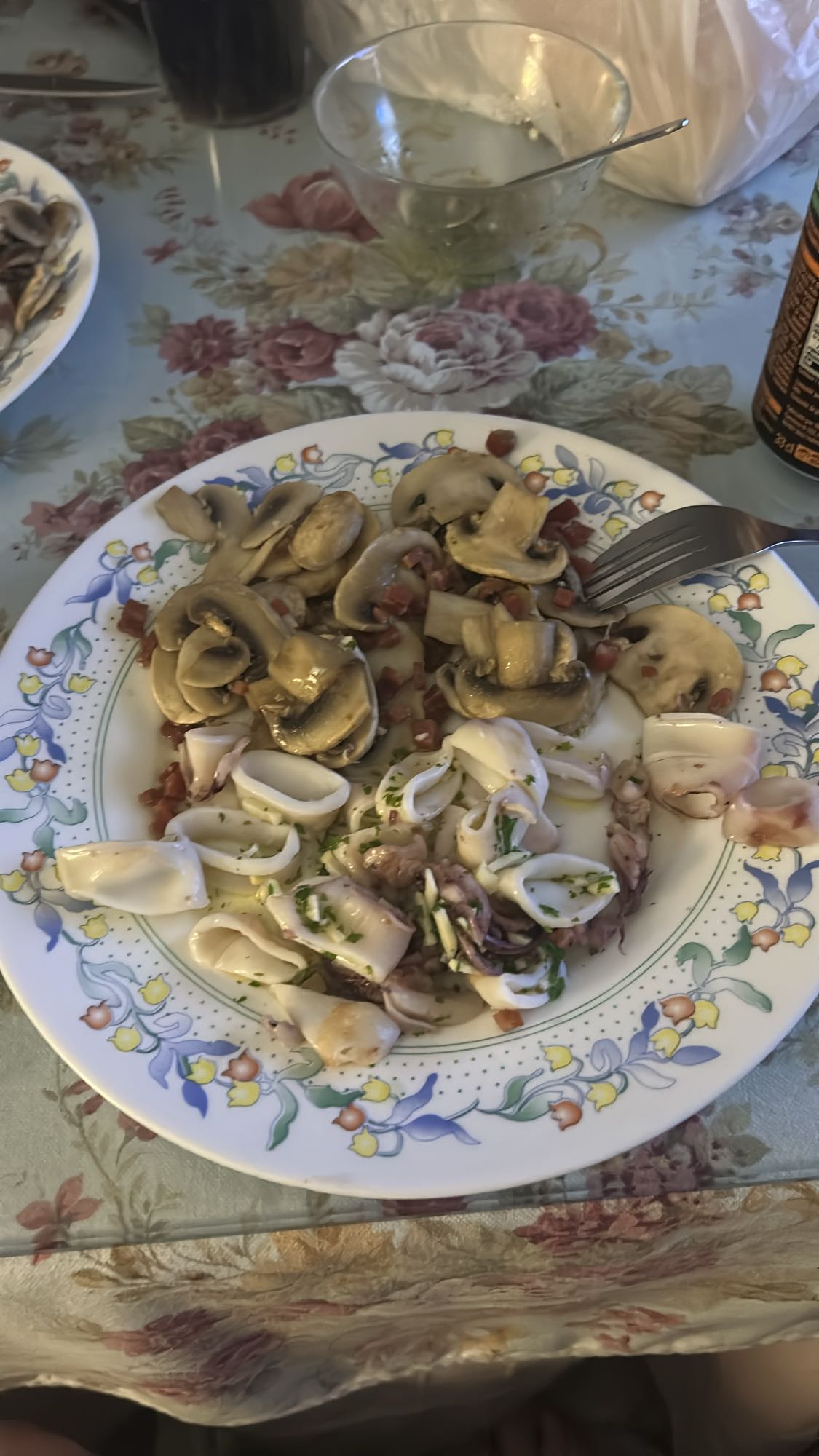 Calamares con champiñones