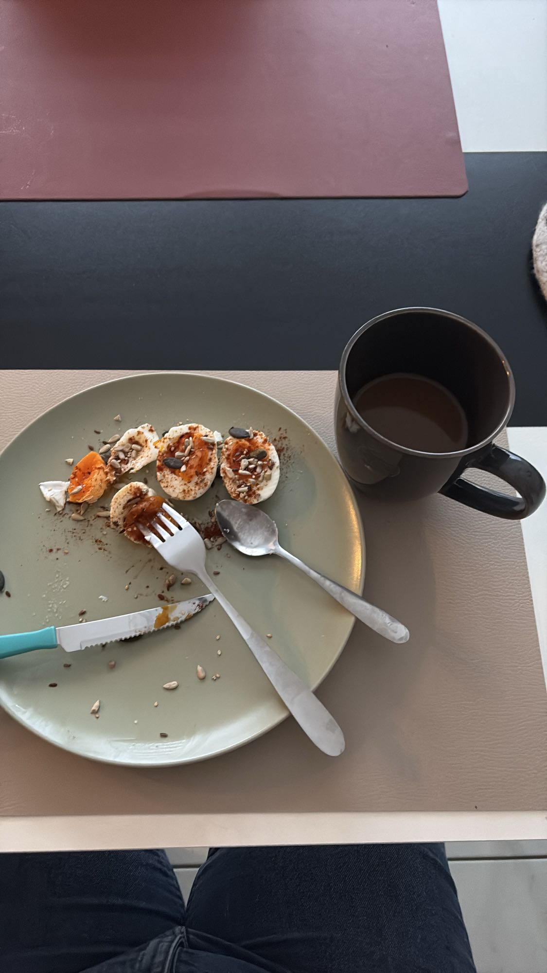 Eggs with seeds & coffee