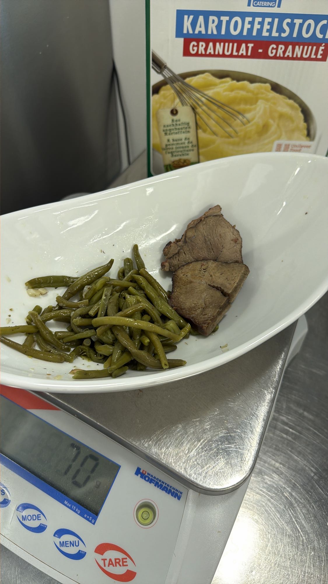 Bohnen und Rindfleisch