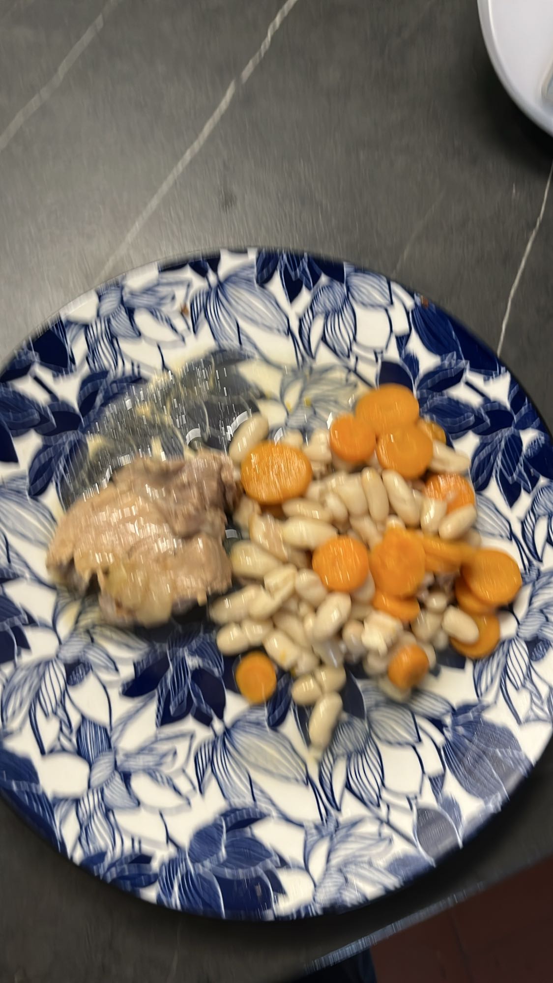 Haricots blancs, carottes, viande