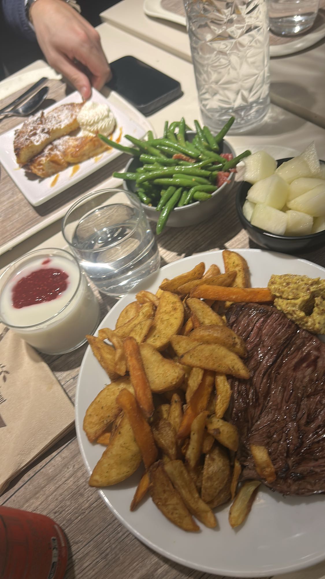 Steak et accompagnements