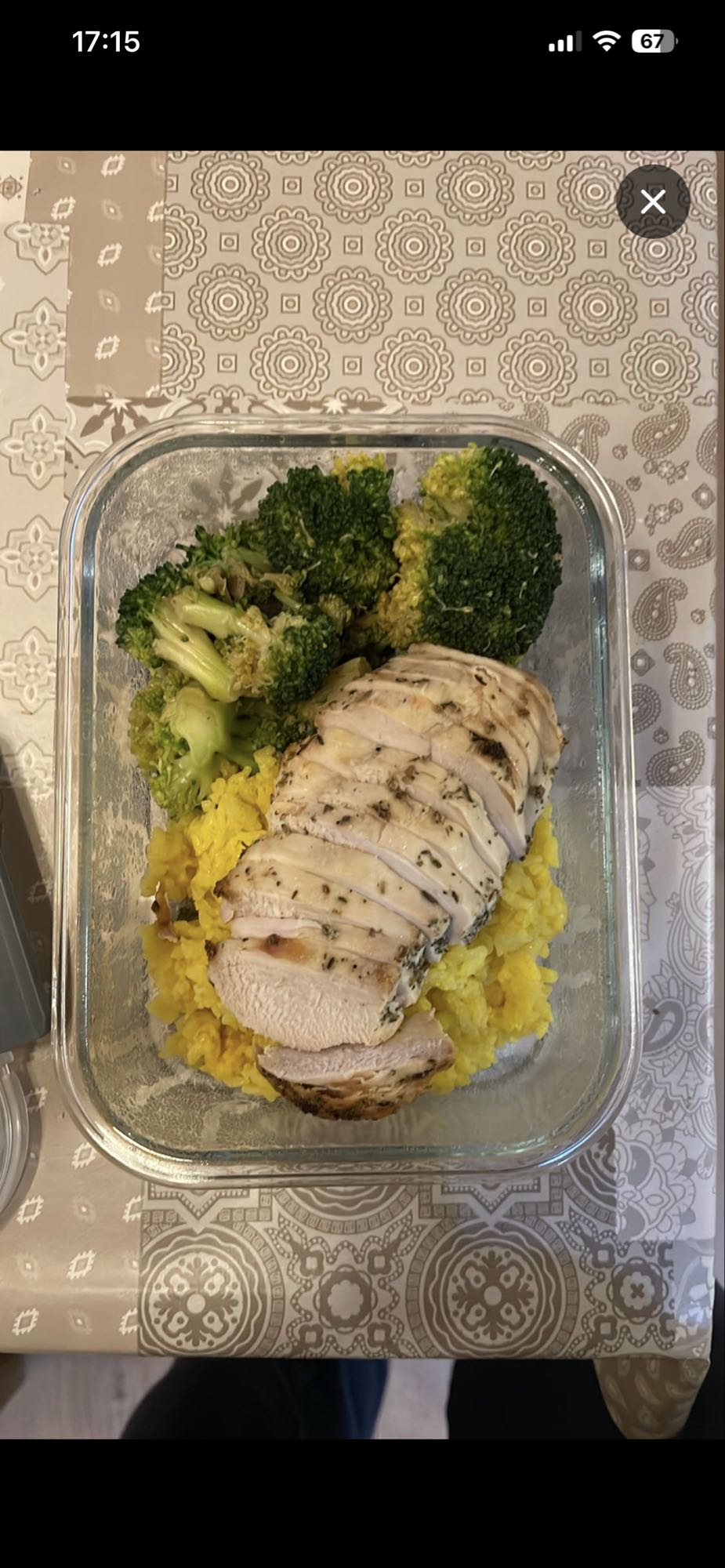 Poulet, riz et brocoli