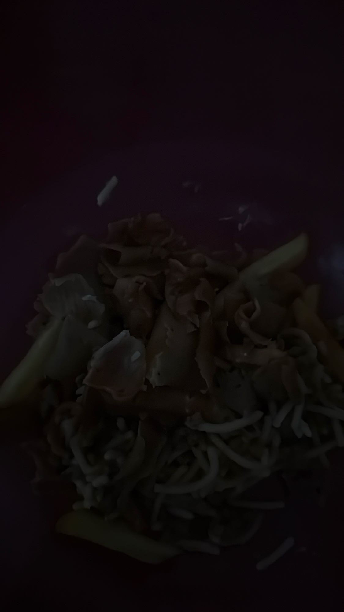 pasta con jamón y papas