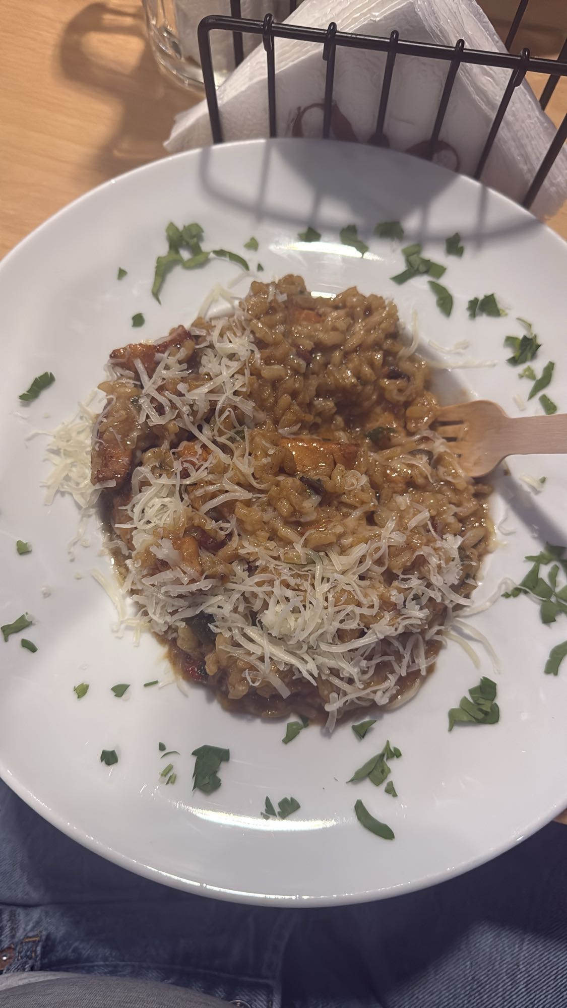 Mushroom risotto with cheese