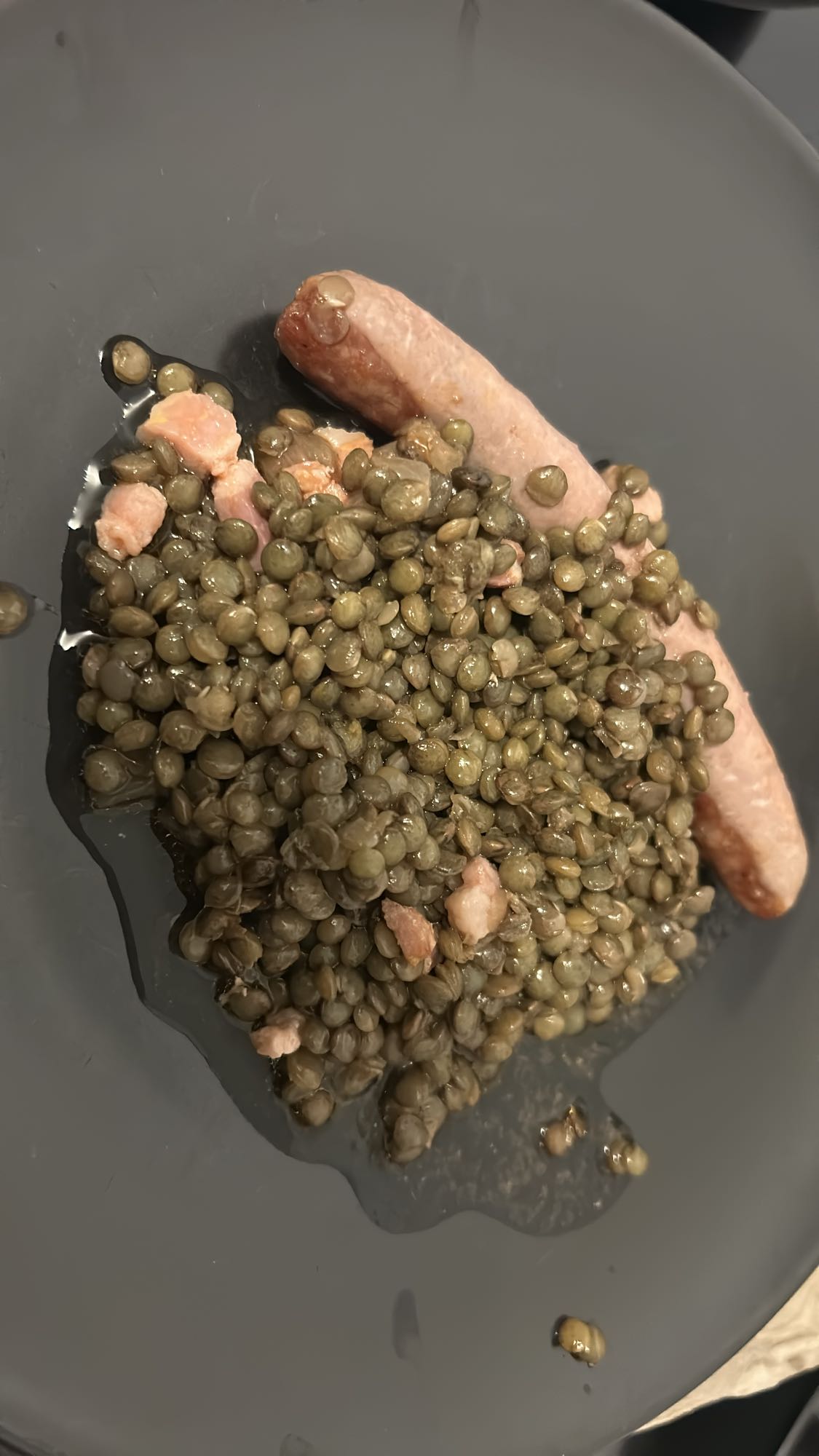 Lentilles et saucisse