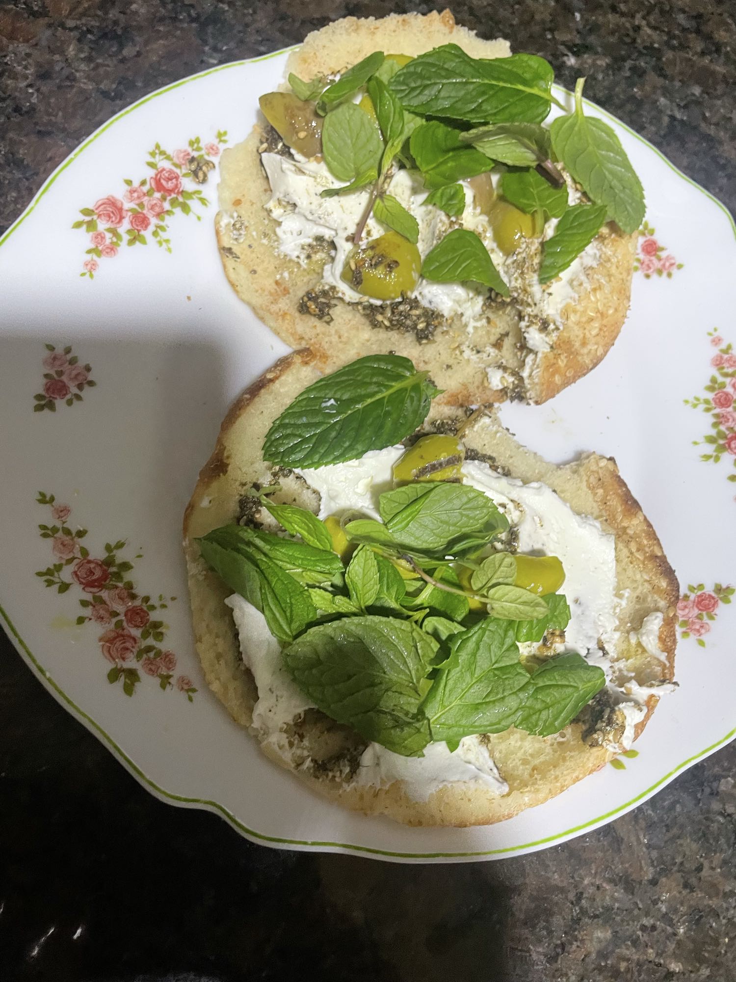Labneh mint bread