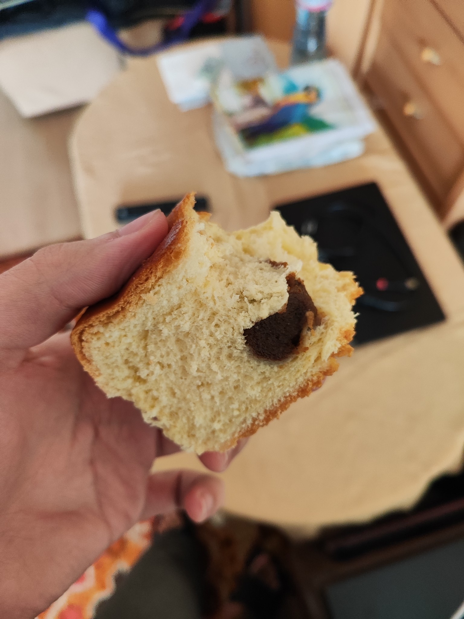 Chocolate filled bun