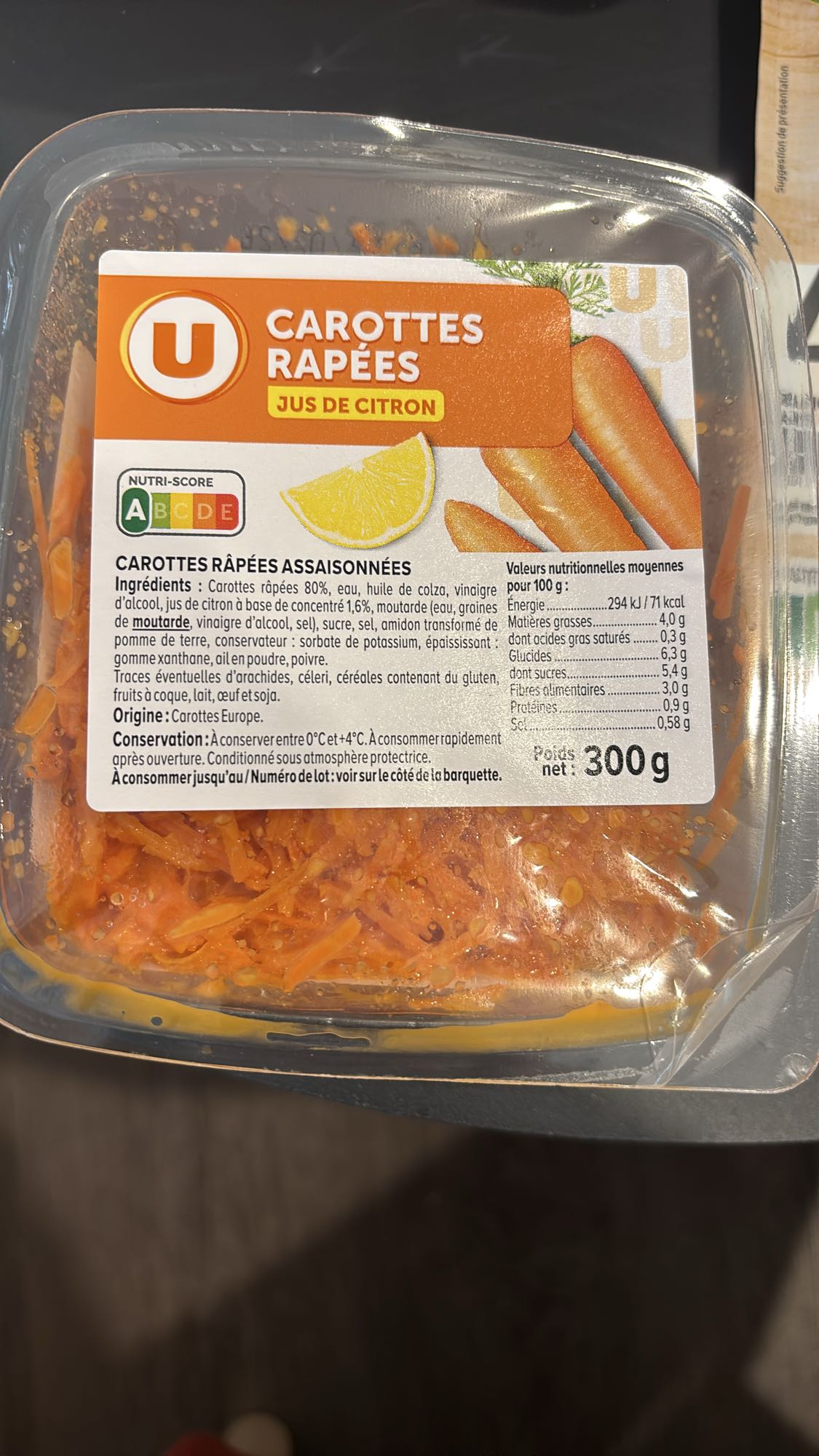 Carottes râpées citron