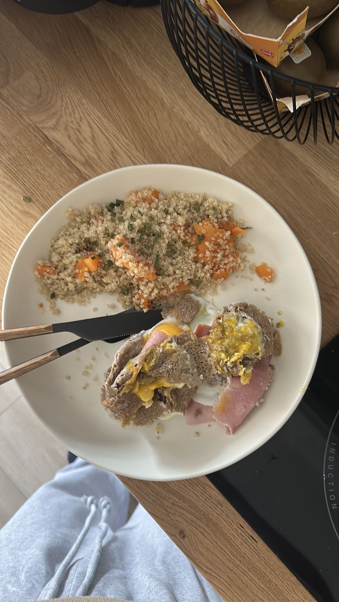Galette œuf jambon quinoa