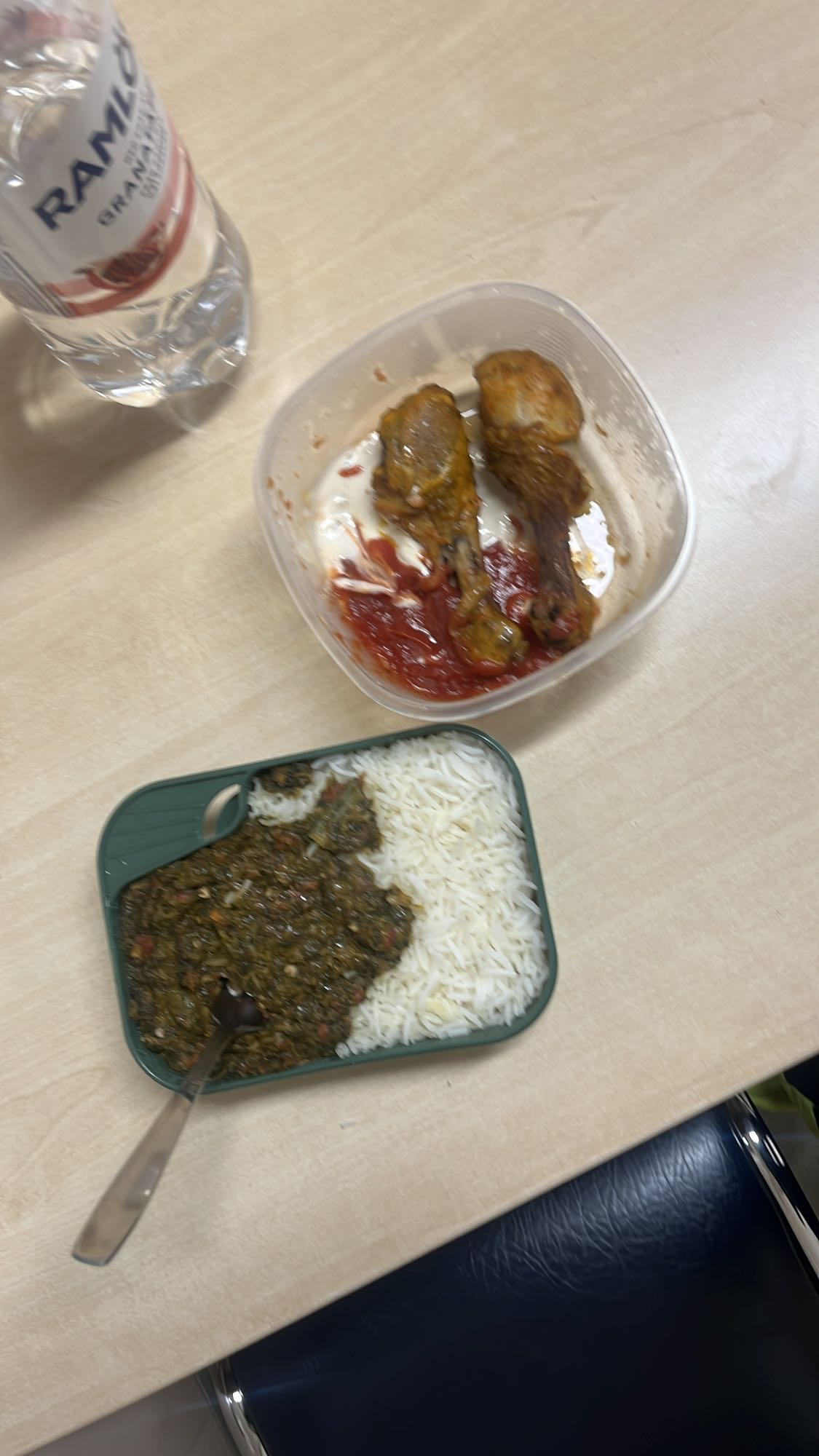 Chicken, rice, spinach stew