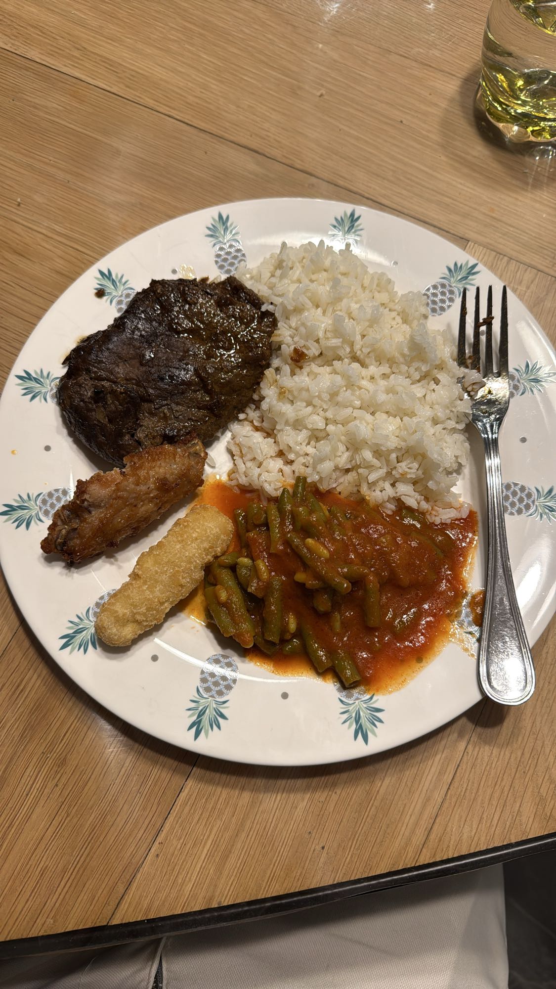 Rice with beef and sides