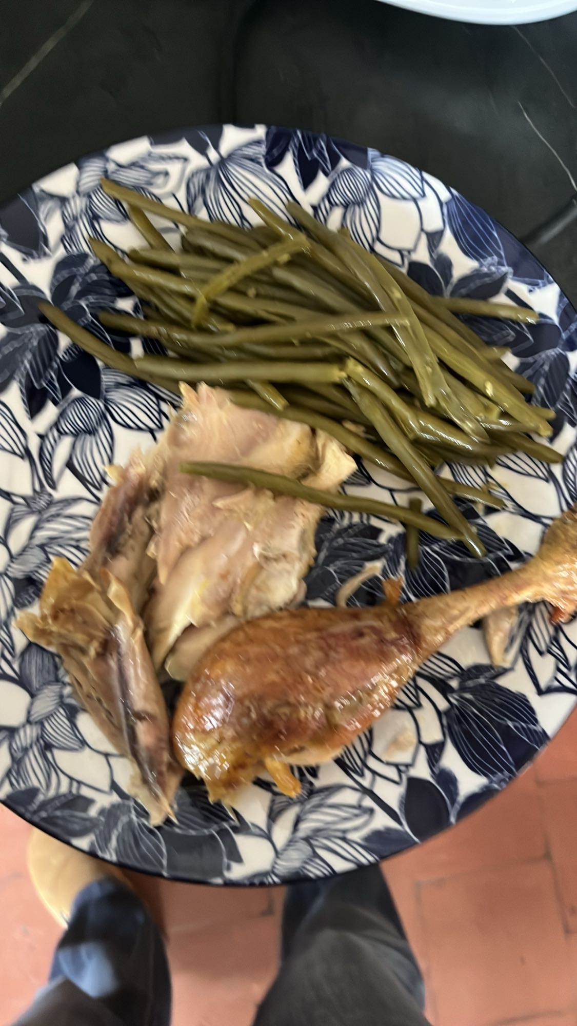 Poulet et haricots verts