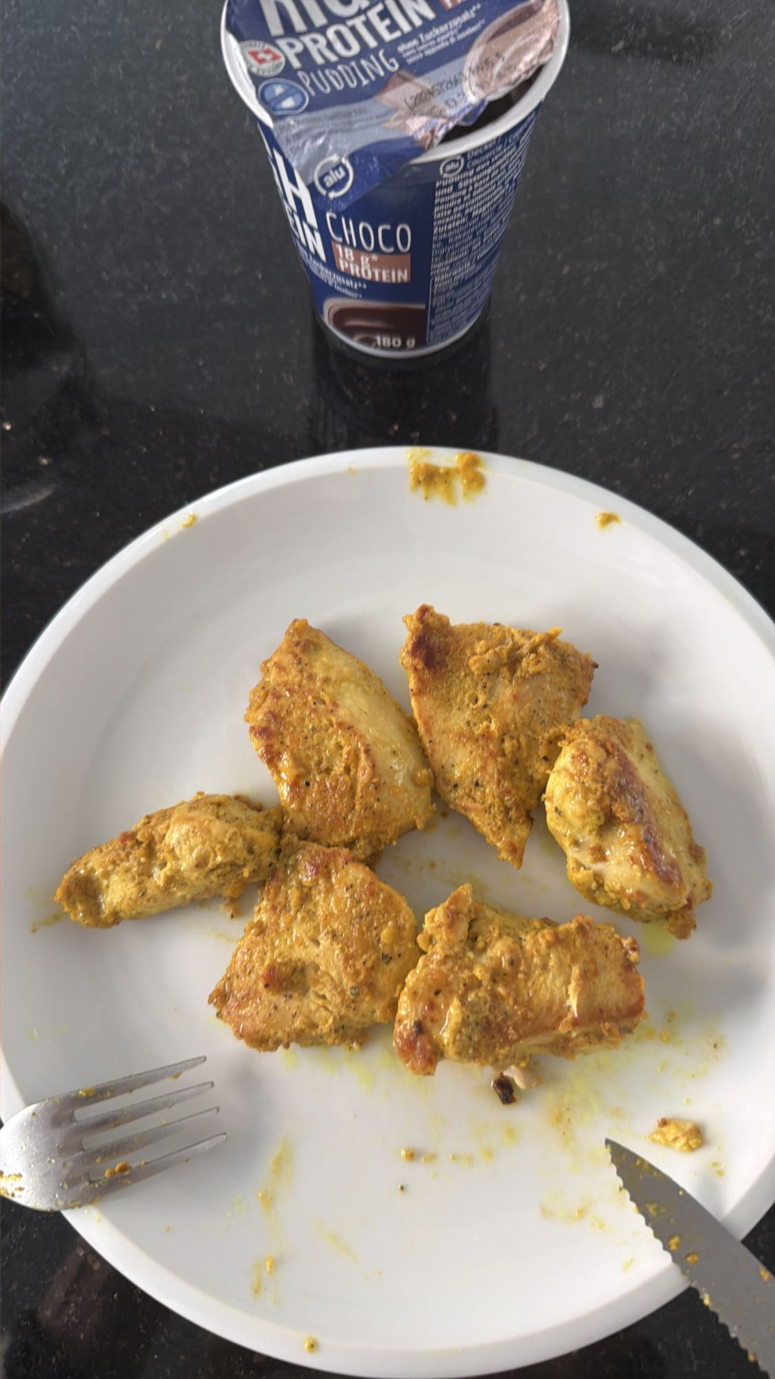 Kipfilet en proteïnepudding