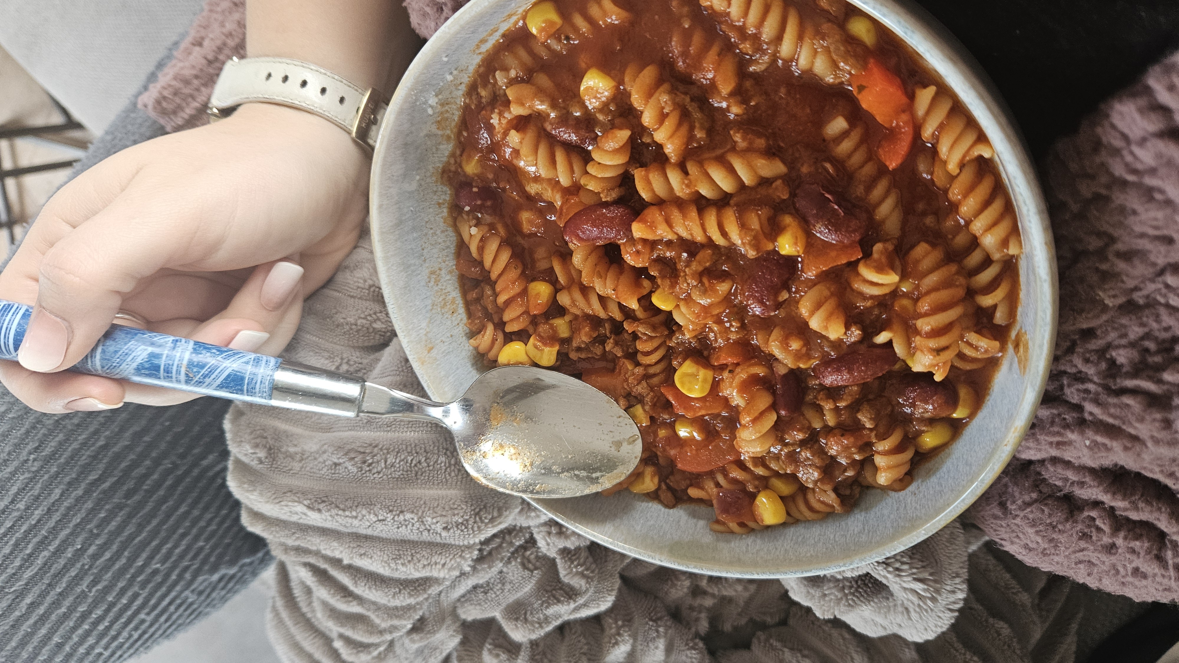 Pasta met chili con carne